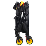 Big Large Capacity Folding Cart Extra Long Extender Wagon Folding Garden Shopping Beach Cart Black Orange