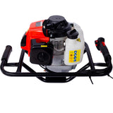 Scavatrice per fori per pali da 2,7 HP 63 cc con impugnatura per due persone, alimentata a gas, coclea a 2 tempi, dimensioni albero di perforazione da 3/4" (solo macchina) CONFORME EPA con punte da trapano L6"+L10"+L12"+KIT ASTA EST.--Nero