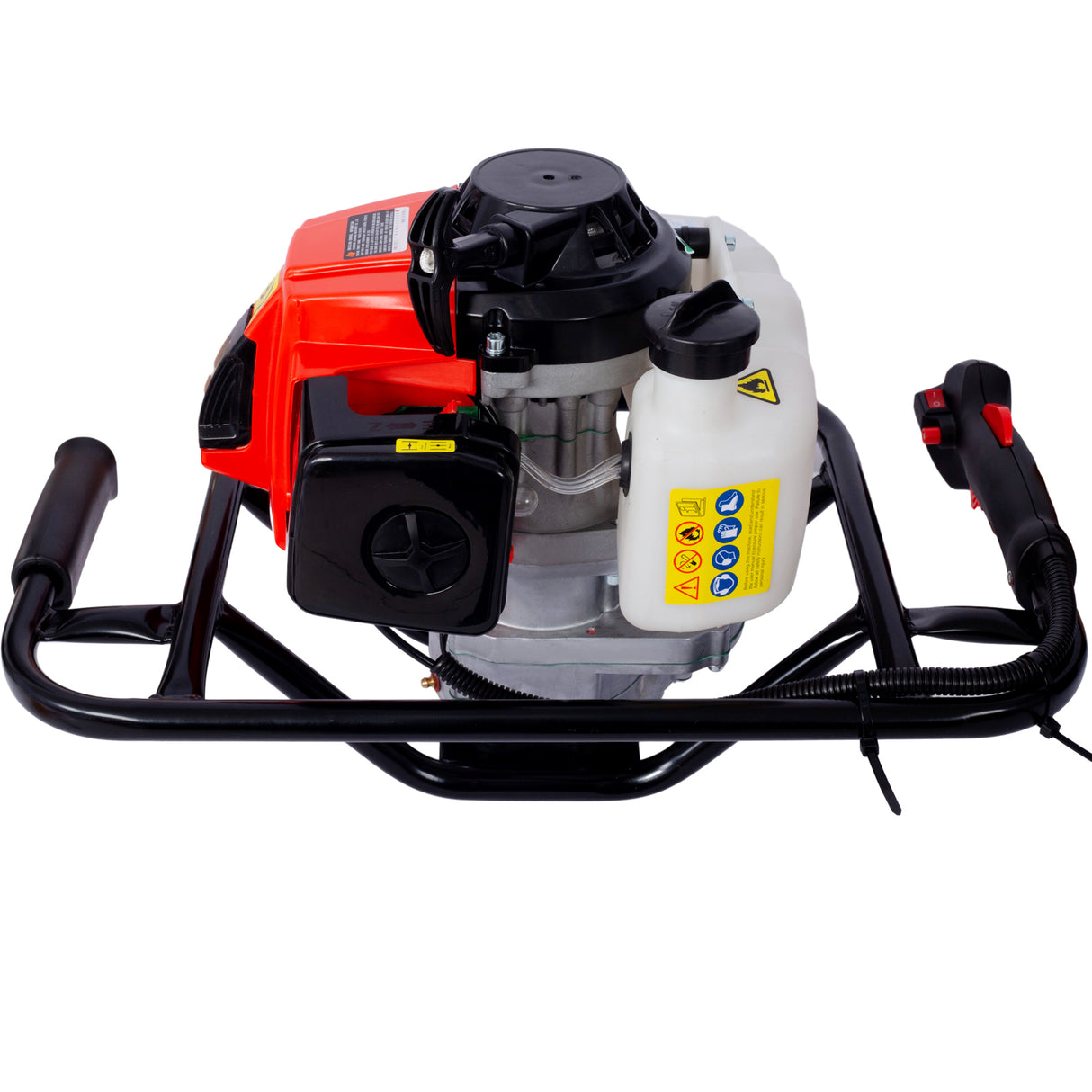 Excavadora de agujeros para postes de 2,7 HP, taladro de excavación con barrena de 2 tiempos a gasolina de 63 cc, tamaño del eje de 3/4" certificado por la EPA con BROCAS de L4"+L6"+L8"+L12"+KITS DE VARILLA EXT