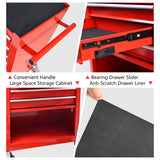 4 Drawers Tool Cabinet with Tool Sets Red