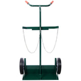 440lbs Capacity Cylinder Cart Welding Hand Truck Large Dual Oxygen Tank Dolly With 10-Inch Solid Rubber Wheels