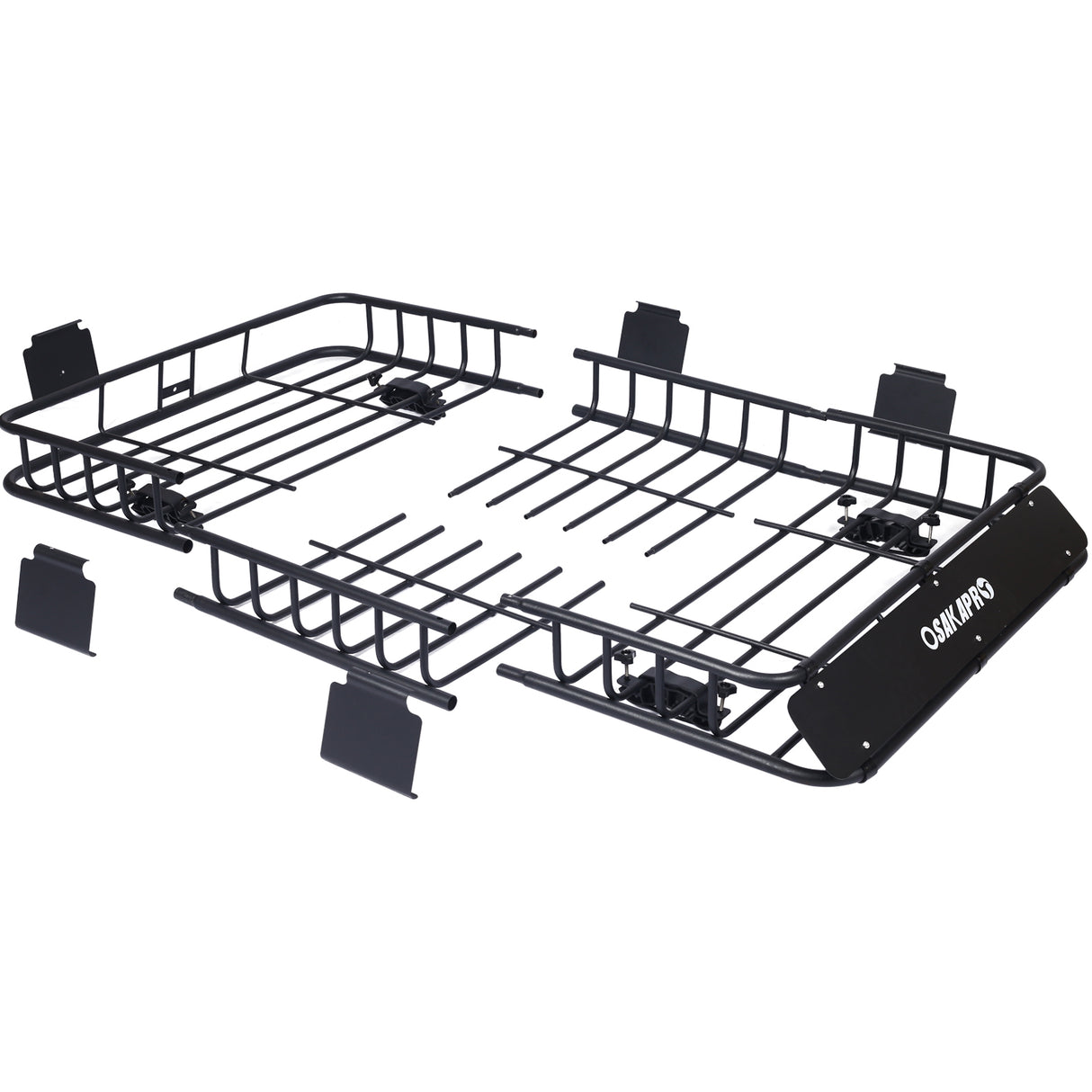 Cesta portaequipajes de carga en el techo Portaequipajes para motor Portaequipajes de montaje superior 64 150 lbs de capacidad Acero - Negro