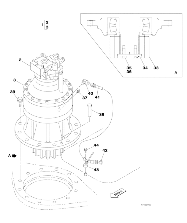 Motor de giro KTC0171 apto para Case CX460 CX470B