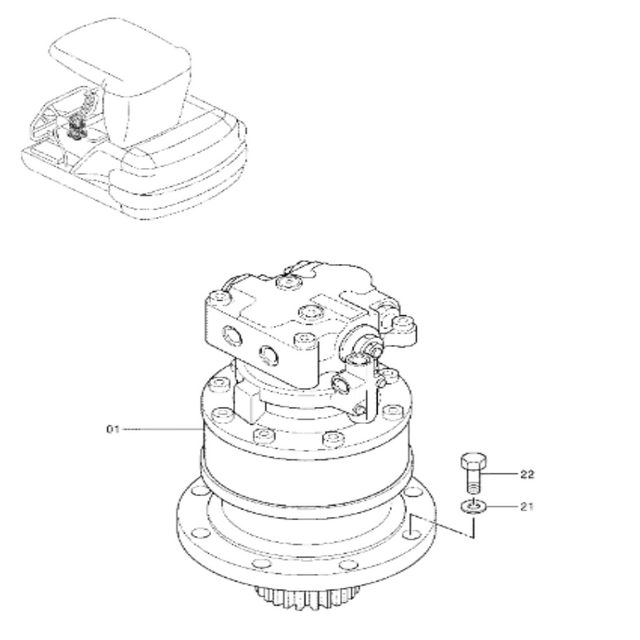 Moteur pivotant 4350432 adapté pour Hitachi EX40-2 EX45-2