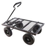 Solid Wheels Tools Wagon Cart Garden Trucks Transport Firewood Black