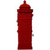 Mailbox Residential The Court Large-Capacity Letter Box Garden Floor Safety Outdoor Rainproof Postbox Statue--Red