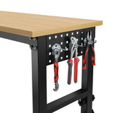 48 "Adjustable Workbench with Power Outlet Heavy Duty Load Capacity Hardwood Suitable for Workshop Office Garage Home