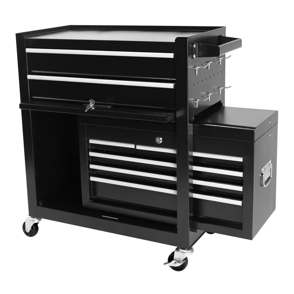 8-Drawer Large Mobile Steel Tool Storage Organizer na may Wheels Lock&Liner para sa Warehouse Workshop