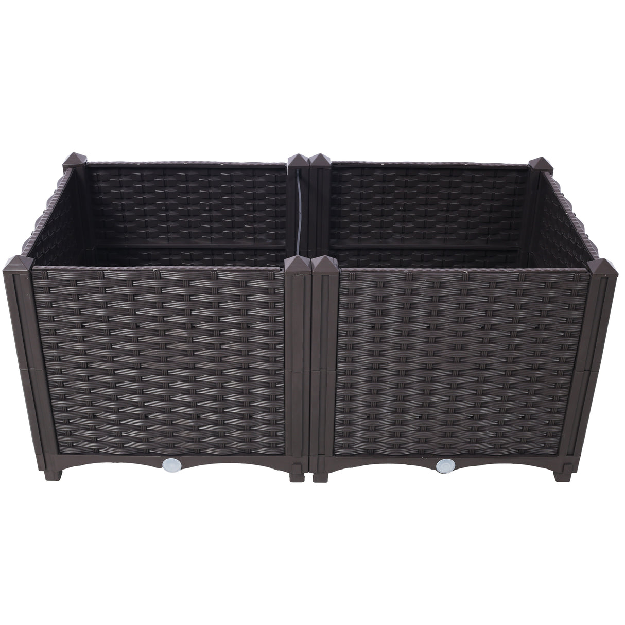 31.5" L X 15.7" D X 14.7" H Deep Raised Garden Bed Mga Plastic Planter Box para sa Mga Gulay Bulaklak Mga Herbs at Succulents Self-Watering Raised--Brown