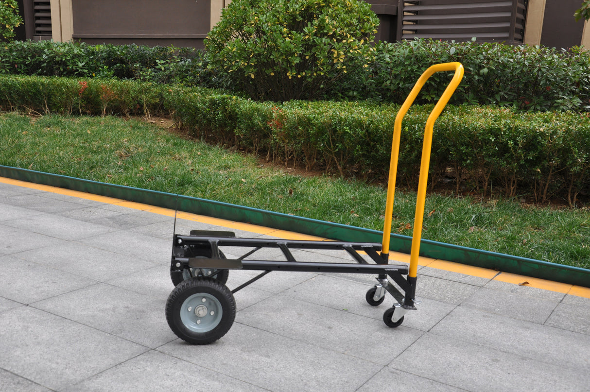 Hand Truck Dual Purpose 2 Wheel Dolly Cart and 4 Wheel Push Cart with Swivel Wheels 330 Lbs Capacity Heavy Duty Platform Cart for Moving Warehouse Garden Grocery