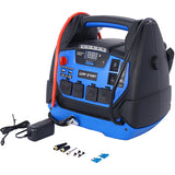 Rechargeable Jump Starter for Gas Diesel Vehicles 1800 Amps with Air Compressor and AC 12V DC USB Power Station