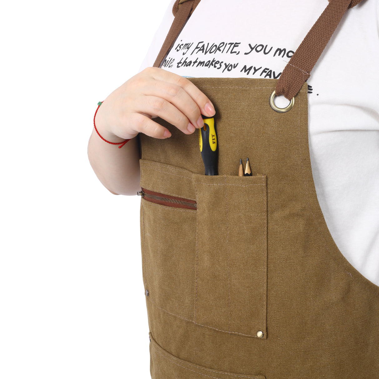 Long Heavy Duty Canvas Tool Apron Carpenter Woodworking Aprons Carpenters 16 Oz Fully Adjustable to Comfortably Fit Men and Women not Waxed