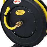 Retractable Air Hose Reel 1/2" Inch x 50' Ft Auto Rewind Heavy Duty Steel Air Industrial Grade Rubber