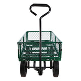 Solid Wheels Tools Cart Wagon Garden Trucks Transport Firewood Green