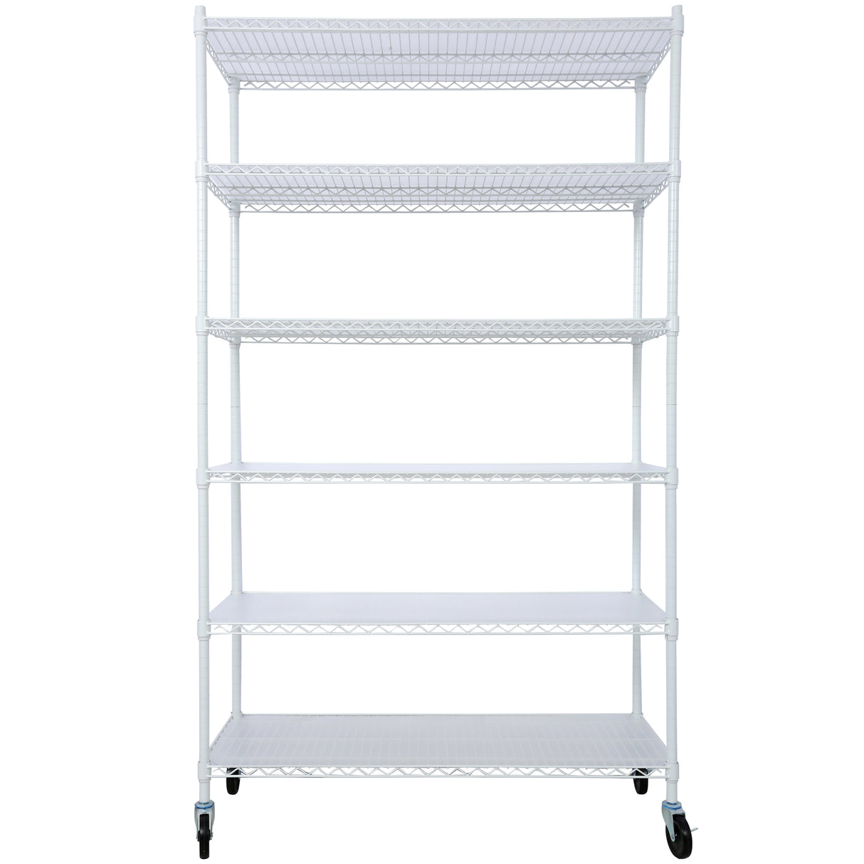 6 Tier 6000lbs Capacity NSF Metal Shelf Wire Shelving Unit Heavy Duty Adjustable Storage Rack with Wheels & Shelf Liners for Commercial Grade Utility Steel White 82"H x 48"L x 18"D