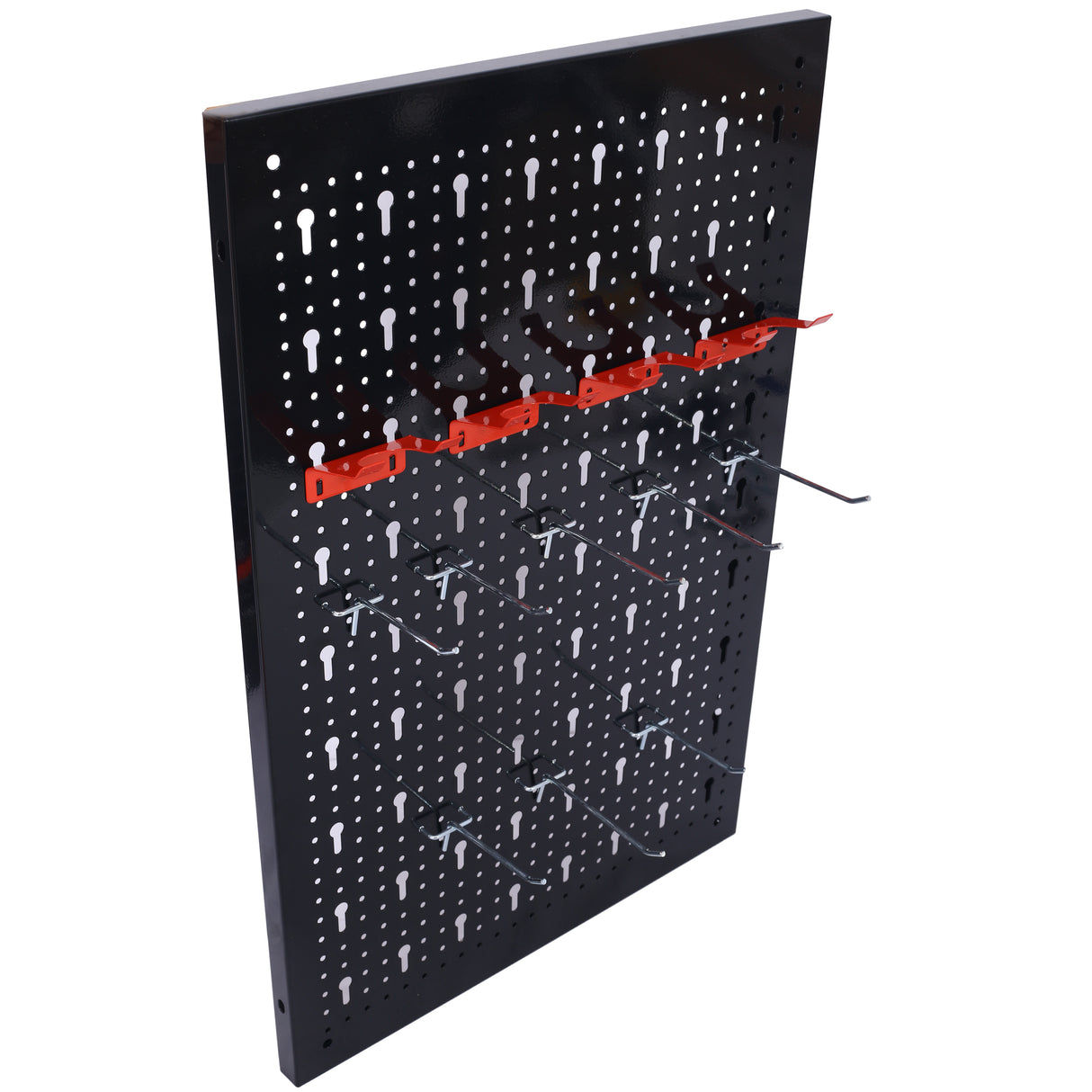 Stecktafel-Wand-Organizer, 1,2 m, Metall, Garage, Werkzeug-Organizer mit 3 Stecktafeln, Bohrer, Schraubenschlüssel, Rack-Haken, Zubehör, wandmontierte Aufbewahrung für Werkstatt, Lager, Schwarz