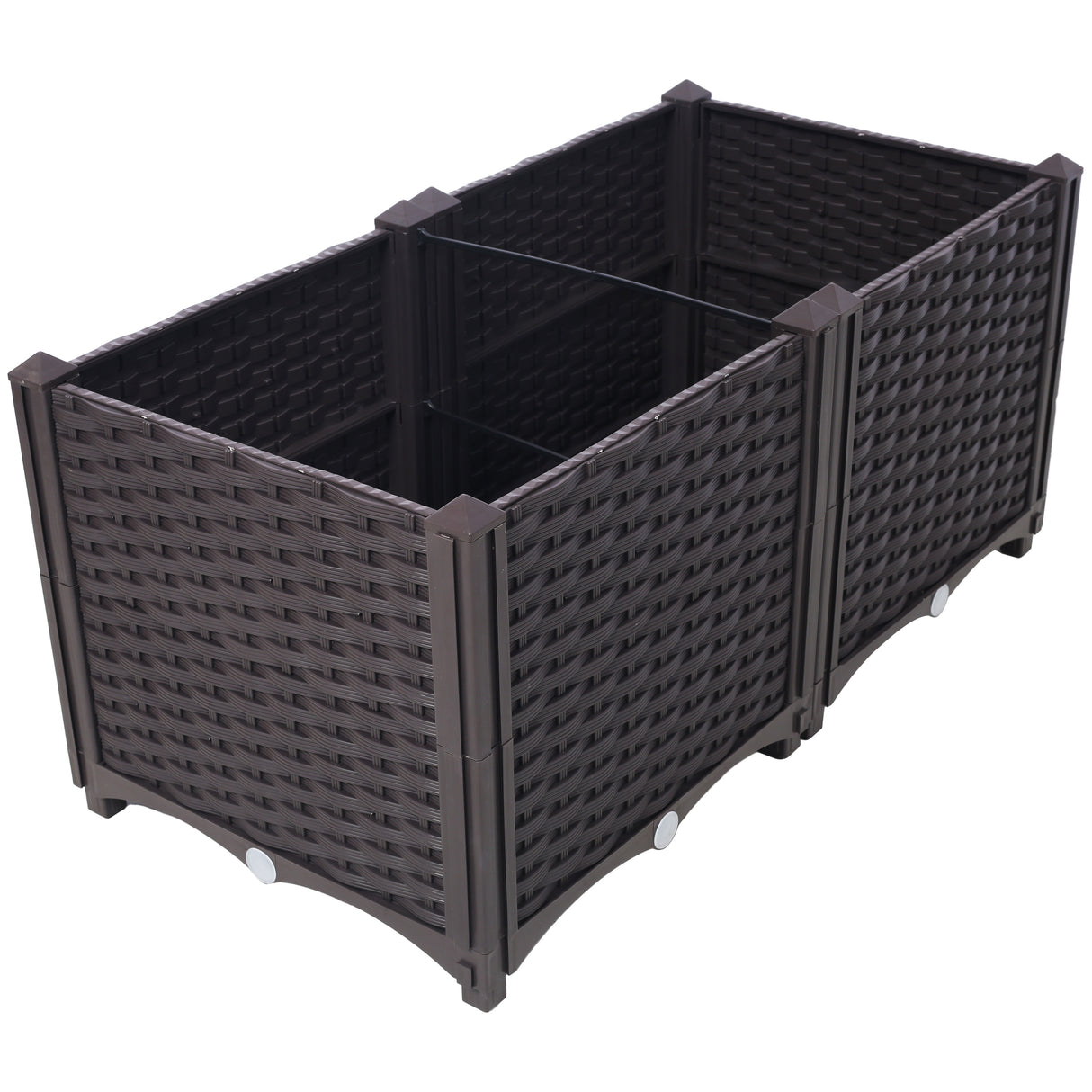 31.5" L X 15.7" D X 14.7" H Deep Raised Garden Bed Mga Plastic Planter Box para sa Mga Gulay Bulaklak Mga Herbs at Succulents Self-Watering Raised--Brown