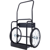 Large Dual Oxygen Tank Cart Dolly Double Cylinder 20" Pneumatic Wheels Includes two Fastening Belts Black