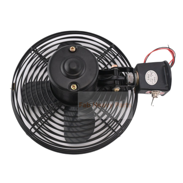 24V 8 Inch Cab Fan Air Circulating Fan for Excavator Loader Backhoe Tractor