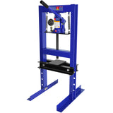 Steel H-Frame Hydraulic Garage Shop Floor Press with Stamping Plates and Pressure Gauge 6 Ton Capacity-Blue