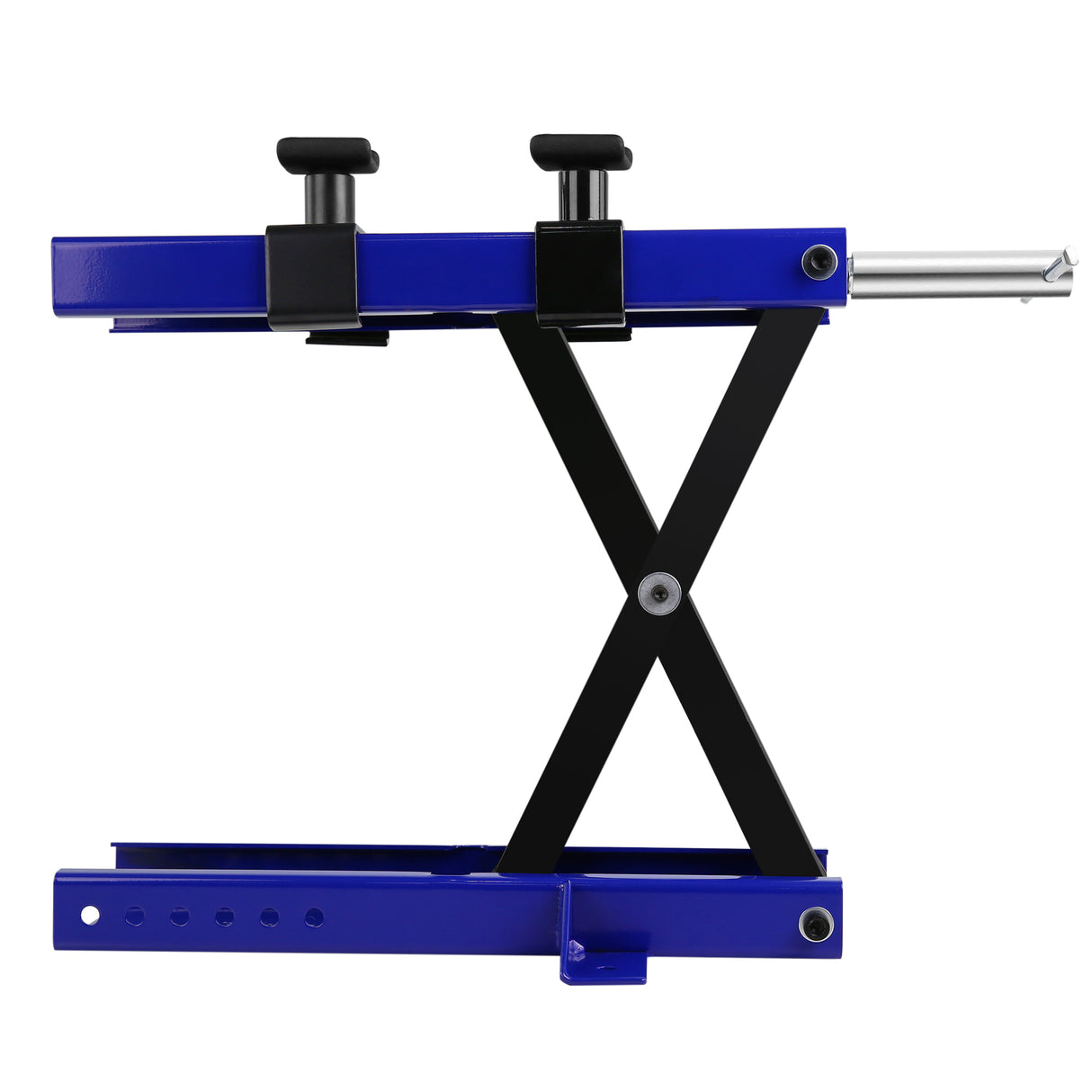 Steel Motorcycle ATV Scissor Lift Jack Crank Hoist Stand with Saddle and Safety Pins 1100 lbs