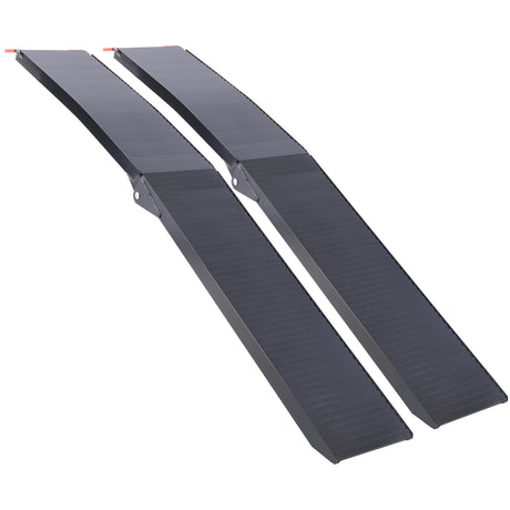 2PCS Truck Ramps 80"x12" Portable Loading Ramp 1500 LBS Capacity Aluminum Folding with Handle & Buckle--Black Coating