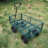 Solid Wheels Tools Cart Wagon Garden Trucks Transport Firewood Green