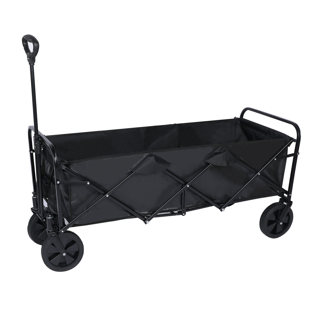 Carrito de mano plegable resistente con toldo extraíble, ruedas de 8 pulgadas, asas ajustables y tela doble para ir de compras, picnic, playa, camping, capacidad de 330 libras