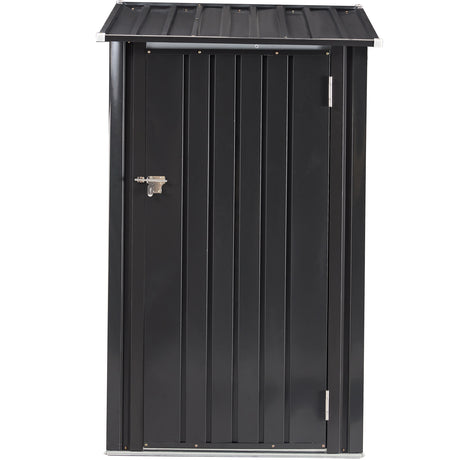 3 x 3 FT Outdoor Storage Shed Metal Steel Garden na may Single Lockable Door Maliit na Outdoor Utility Tool para sa Backyard Patio Lawn Dark Gray