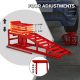 2 Pack Hydraulic Car Ramps 5T 11000lbs Low Profile Car Lift Service Ramps Truck Trailer Garage --Red