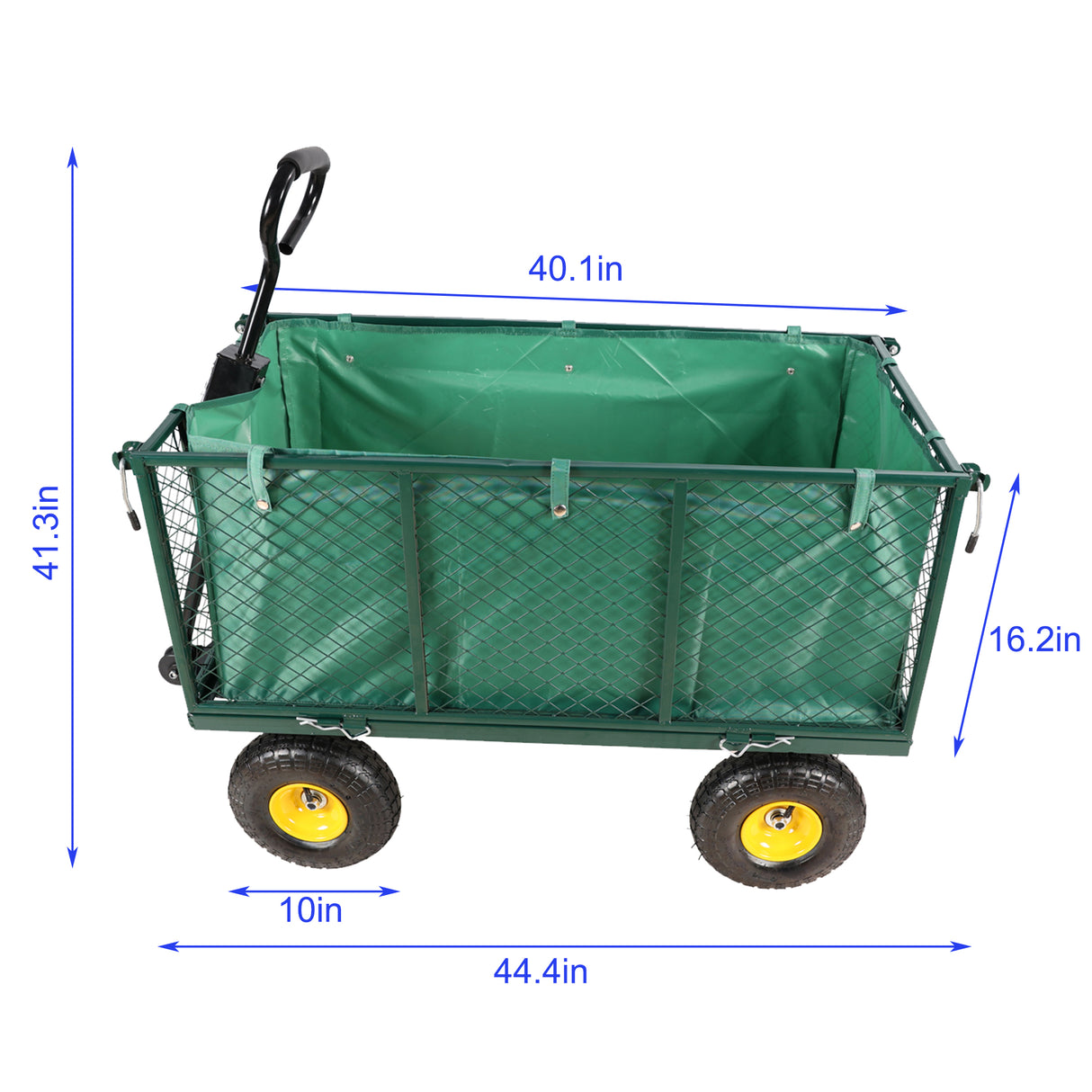 Garten-Blumenwagen, Transport, Brennholz, grüne Stofftasche