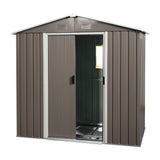 8ft x 4ft Outdoor Metal Storage Shed with Window Gray