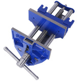 Rapid Action Woodworking Vise Quick Release Lever for Adjustments 7 Inch Jaw Width Made with Heavy-Duty Cast Iron--Blue