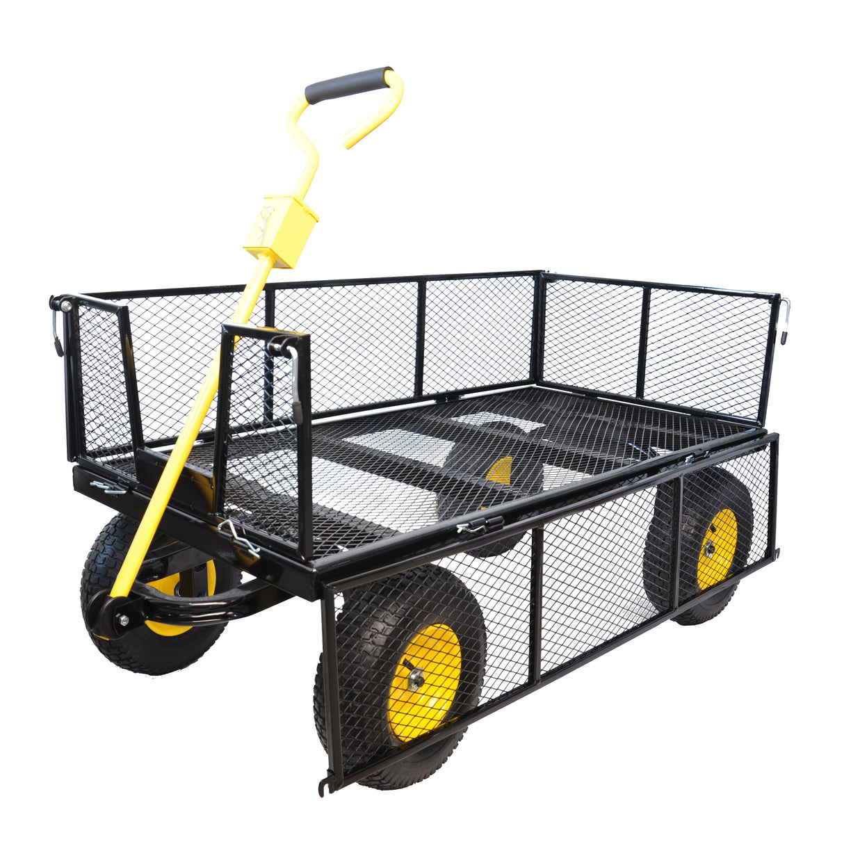 Big Wagon Cart Garden Trucks Transport Firewood Maximum Static Load 880 lbs Yellow Black