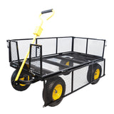 Grand chariot de jardin, camions de transport de bois de chauffage, charge statique maximale 880 lb, jaune et noir