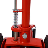 35 Ton Hydraulic Floor Jack Air Operated Axle Bottle na may 4 Extension Saddle Set Built-in Wheels Red