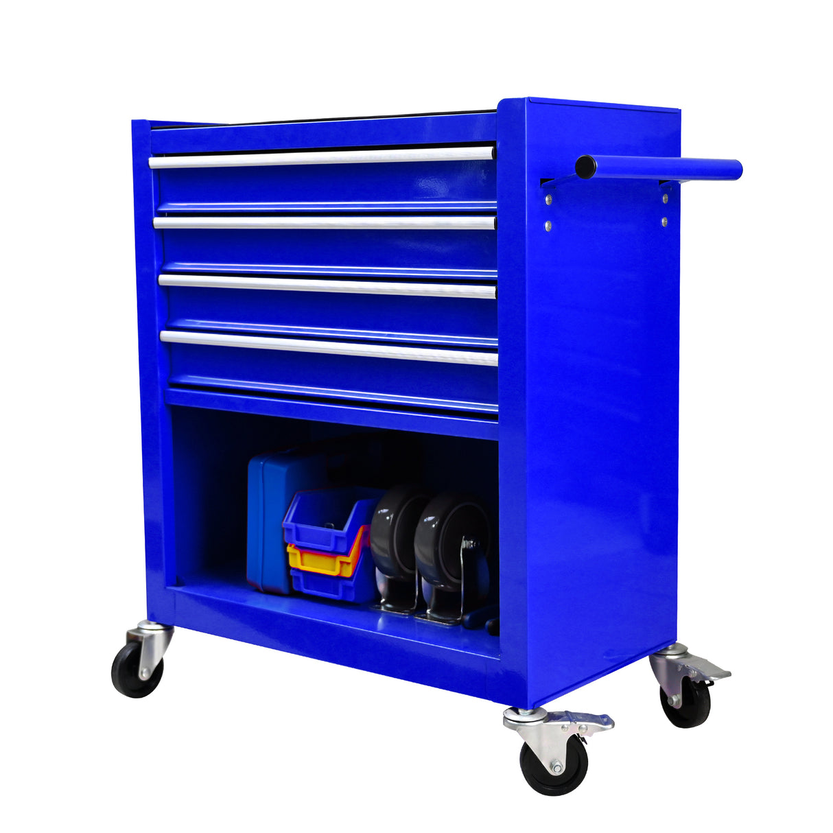 4 Drawers Multifunctional Tool Cart with Wheels Blue