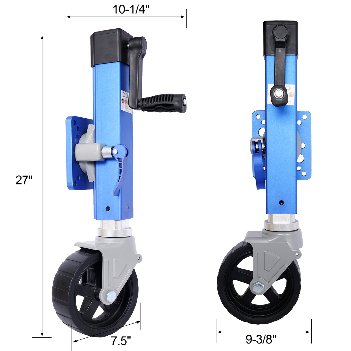 Gato de remolque de aluminio de alta resistencia para uso en lengüetas de 3 x 5 pulgadas, carga máxima de 1800 libras, color azul