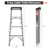 Fiberglass Step Ladder 4-foot 250lbs--Gray