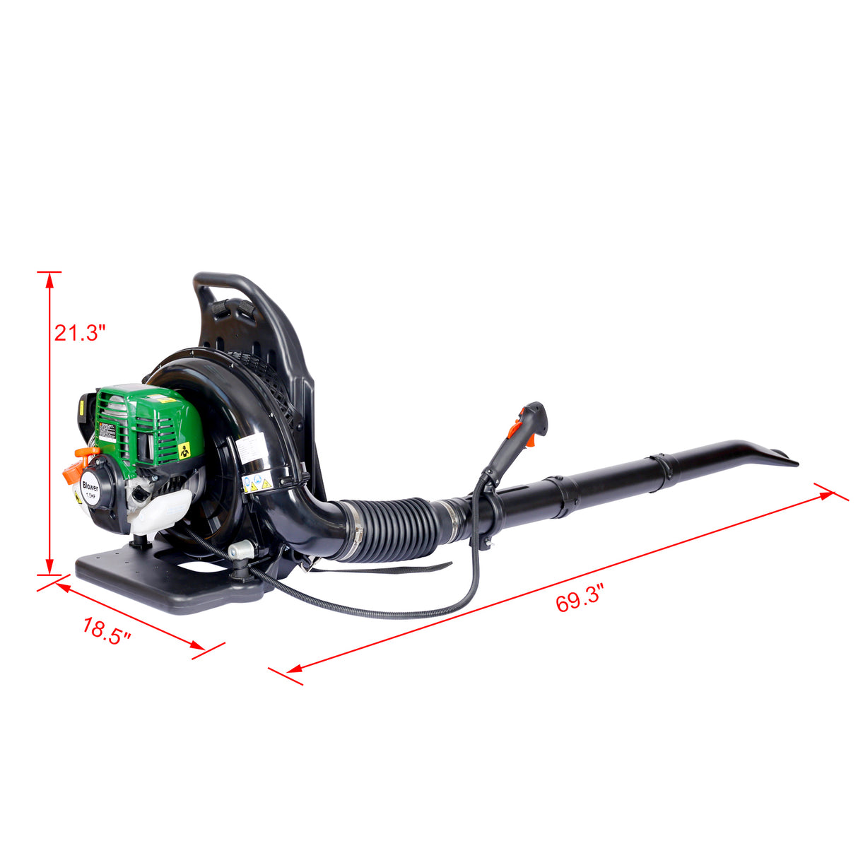 4-Stroke Backpack Leaf Blower Gas 37.7cc 1.5HP 580CFM Napakagaan na Timbang 16.5lbs