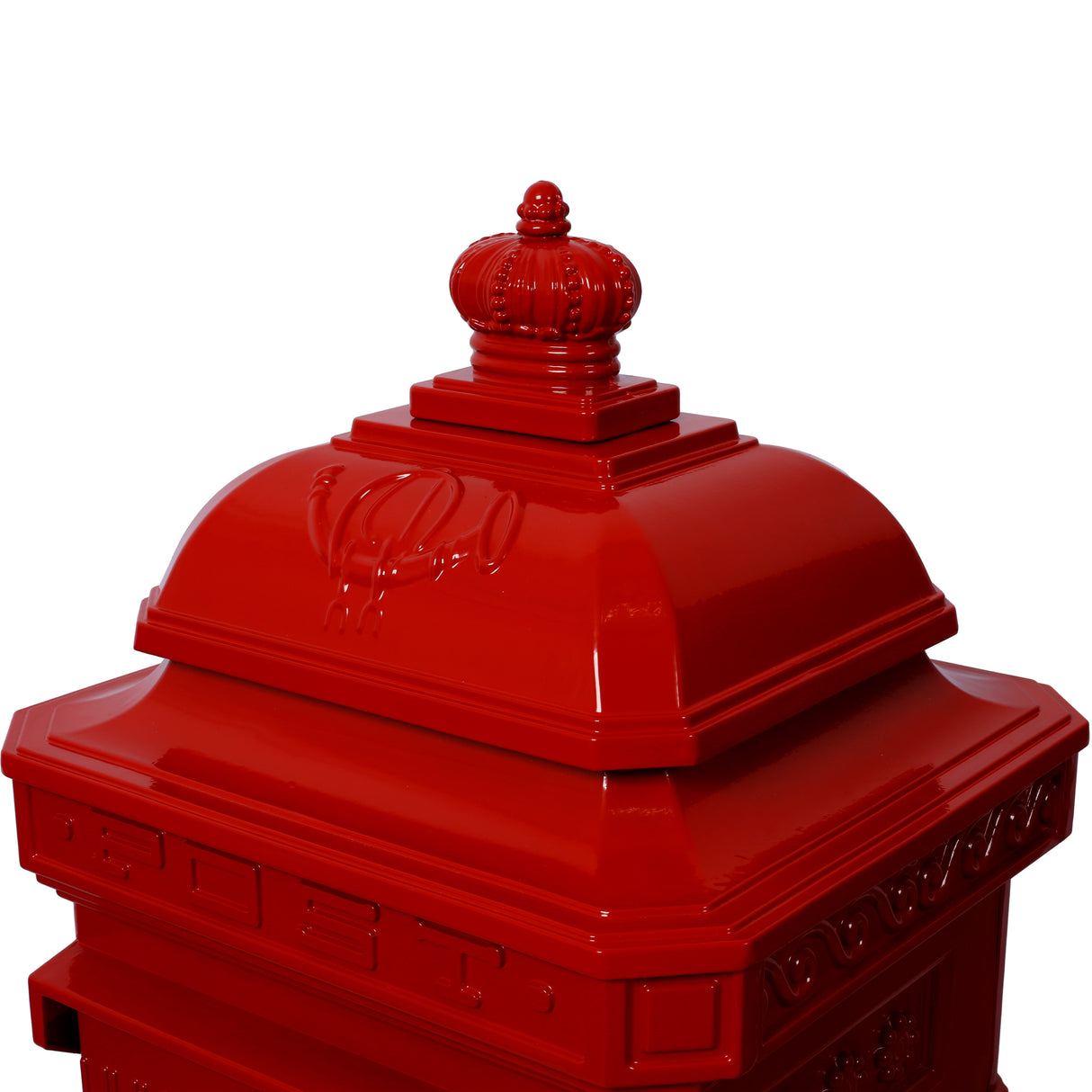 Mailbox Residential The Court Large-Capacity Letter Box Garden Floor Safety Outdoor Rainproof Postbox Statue--Red