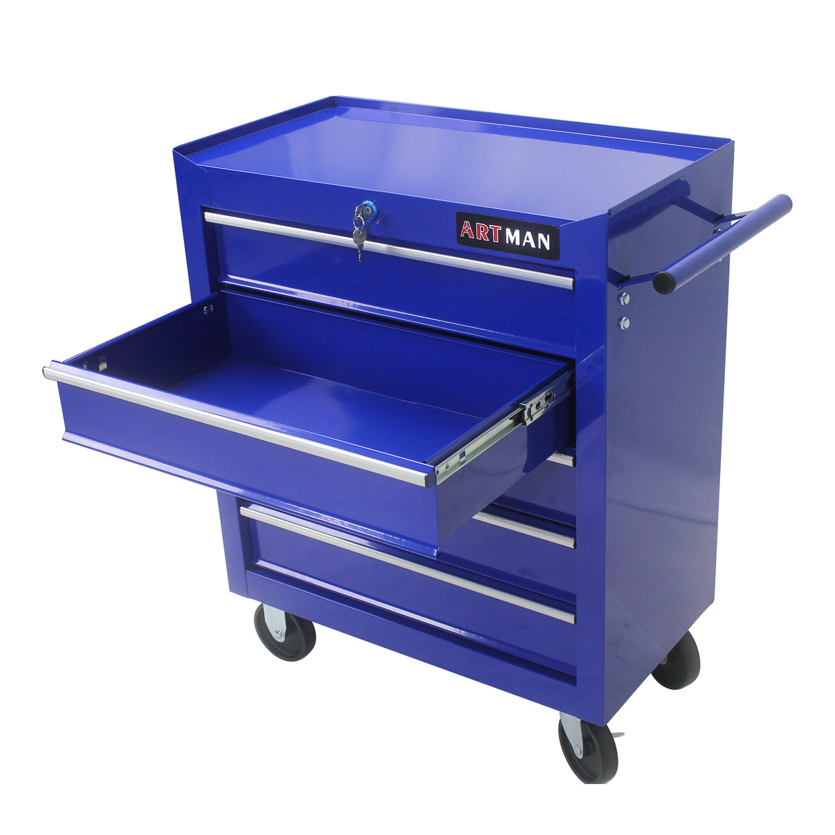 5 Drawers Multifunctional Tool Cart with Wheels Blue