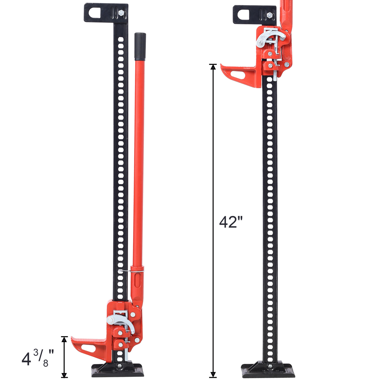 High Lift Farm Jack 48" Utility 7000 lbs Kapazität Ratsche Off Road Heavy Duty für Traktor LKW SUV Stoßstange Rot