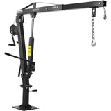 Hydraulic Pickup Truck Crane with Hand Winch Bed Hoist Jib 2000-Lb. Capacity Black