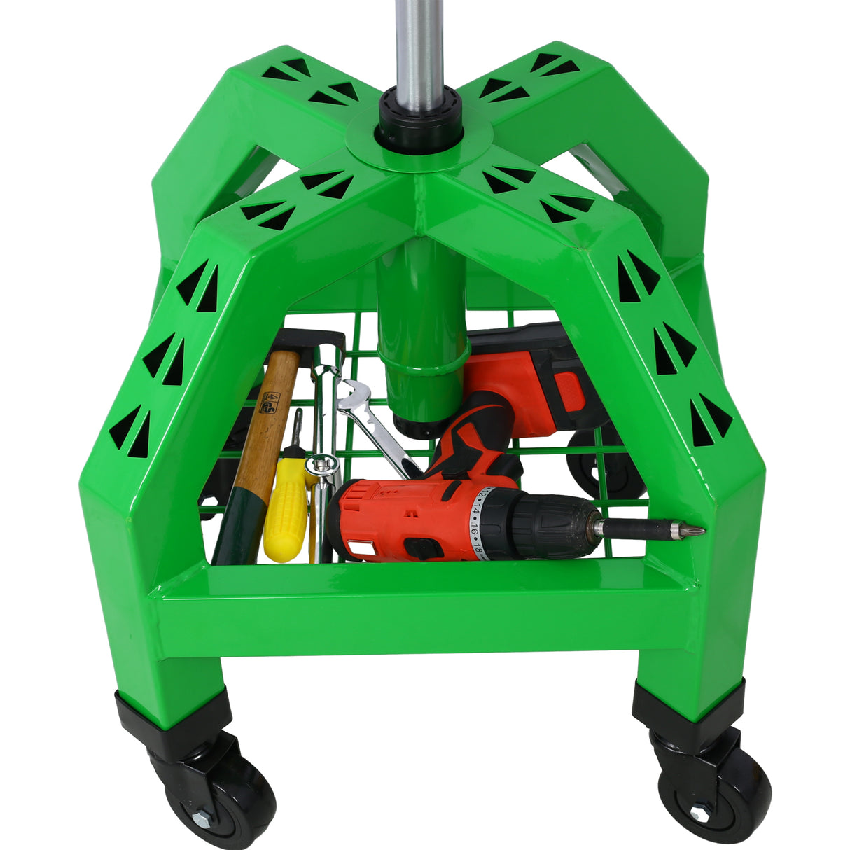 Pneumatic 360 Degree Swivel Stool Mechanics Rolling Creeper Seat Heavy Duty Rolling Shop with Casters Green 300 lbs Capacity