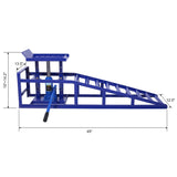 Rampas de servicio para automóviles y camiones, elevadores hidráulicos para garaje, marco de reparación automotriz negro de 5 toneladas (paquete de 2), color azul