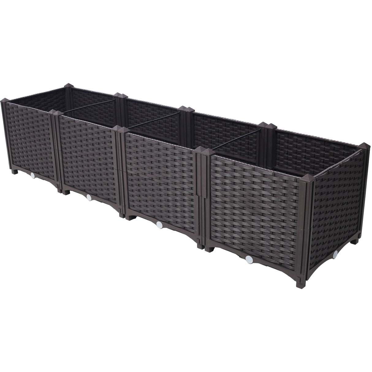 63" L X 15.7" D X 14.7" H Deep Raised Garden Bed Plastic Planter Boxes for Vegetables Flowers Herbs and Succulents Self-Watering Raised--Brown