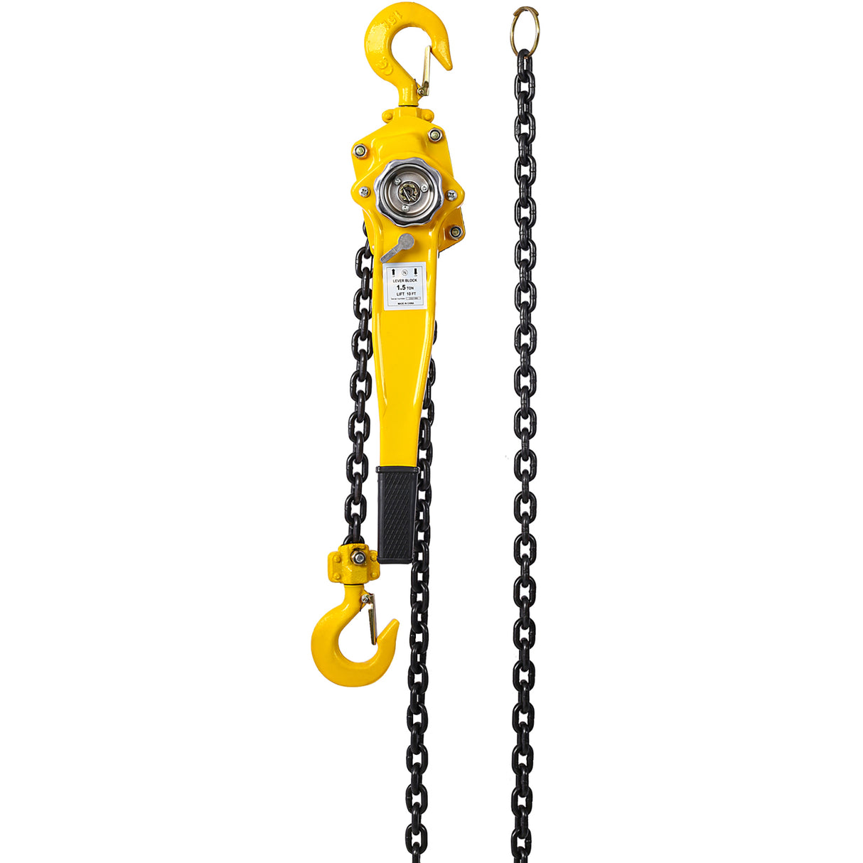 Lever Chain Hoist 1 1/2 Ton 3300LBS Capacity 5 FT Come Along with Heavy Duty Hooks Ratchet Lever Block Lift Puller