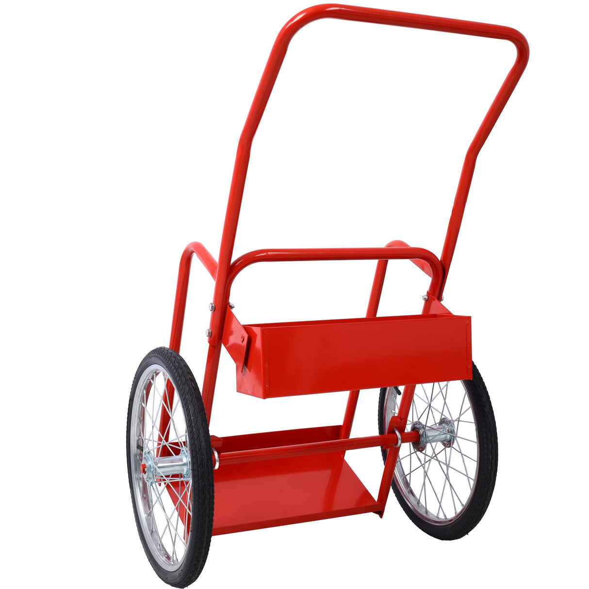 Large Dual Oxygen Tank Cart Dolly Double Cylinder 20" Pneumatic Wheels Includes two Fastening Belts