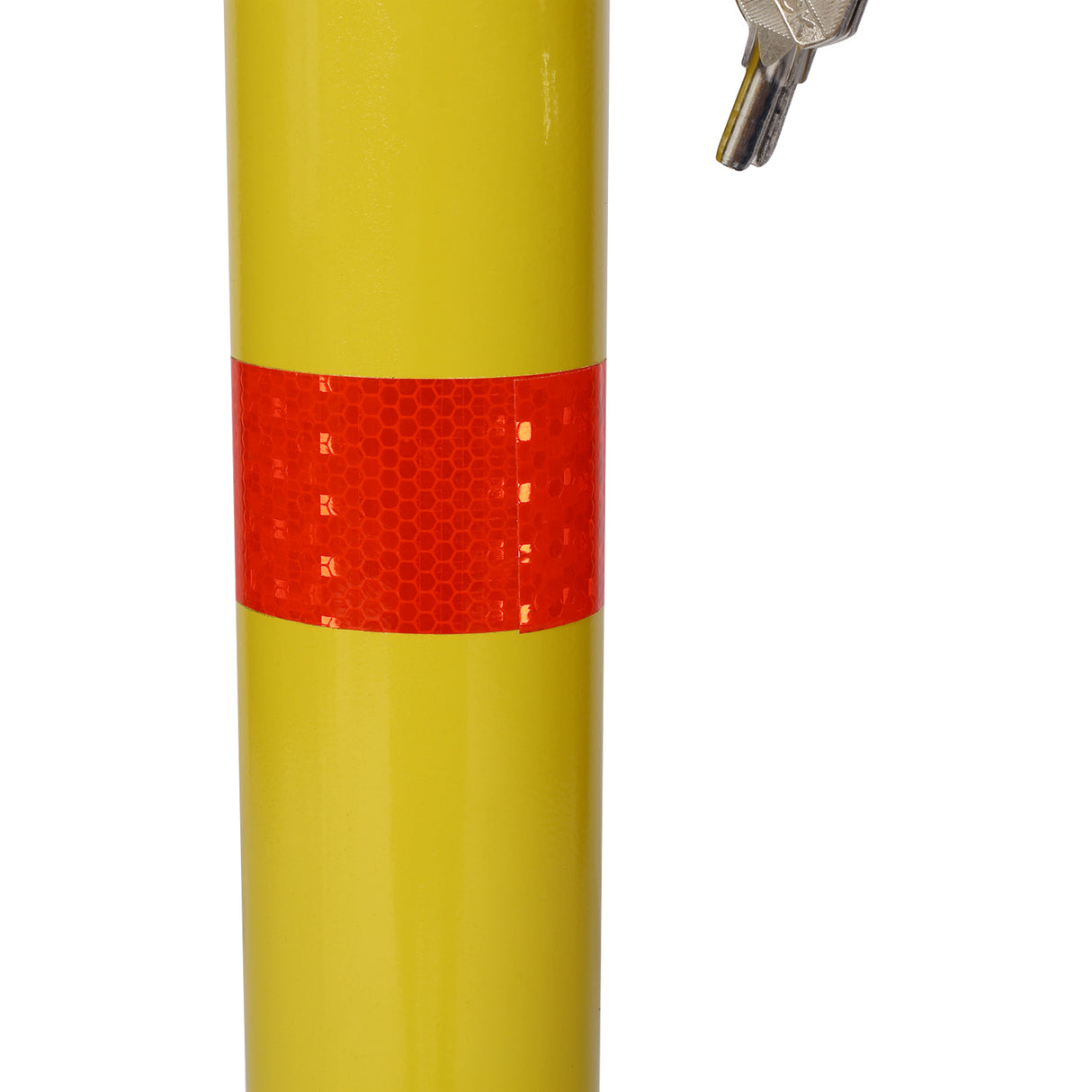 Parking Bollard Pole Barrier with Lock Car Protection Posts Home Garage Street Decor Round--Yellow